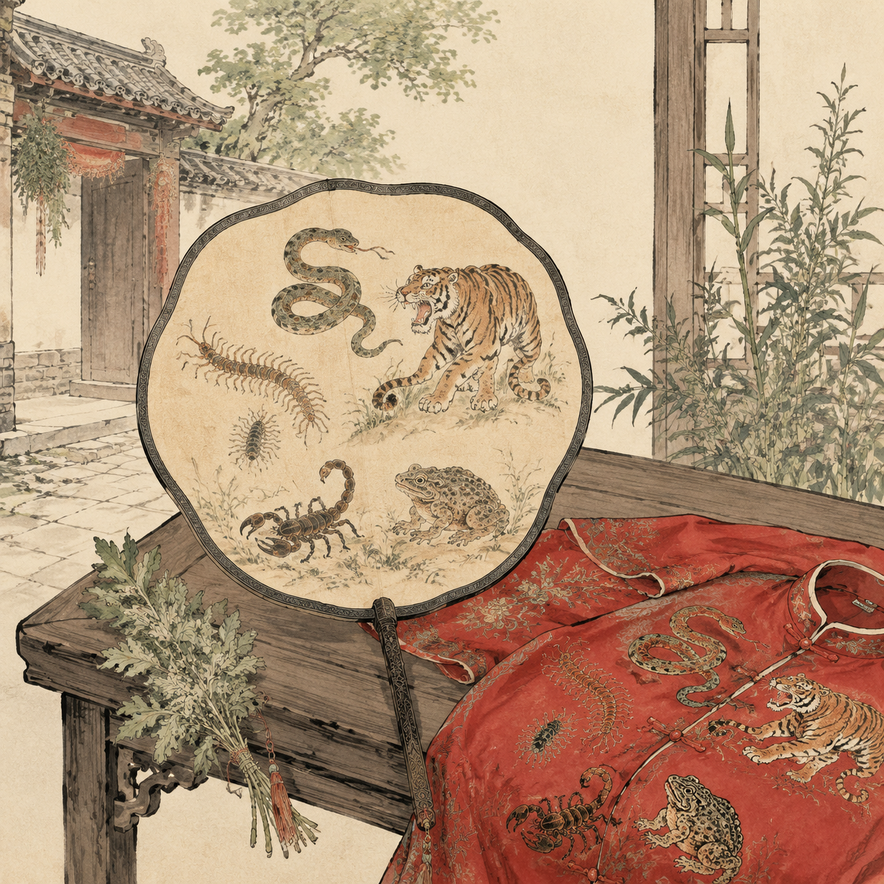 五毒图与端午扇面