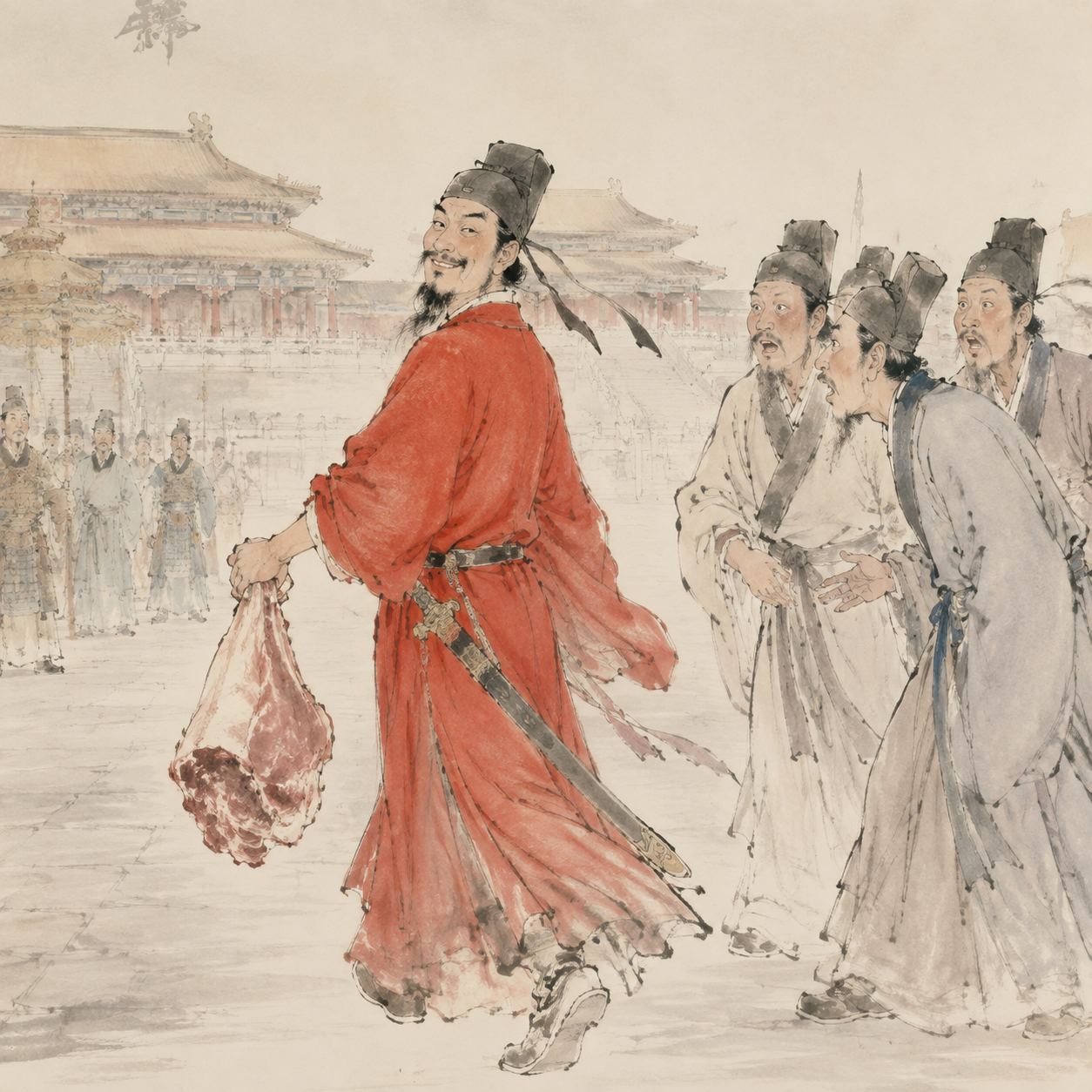 东方朔割肉怀归
