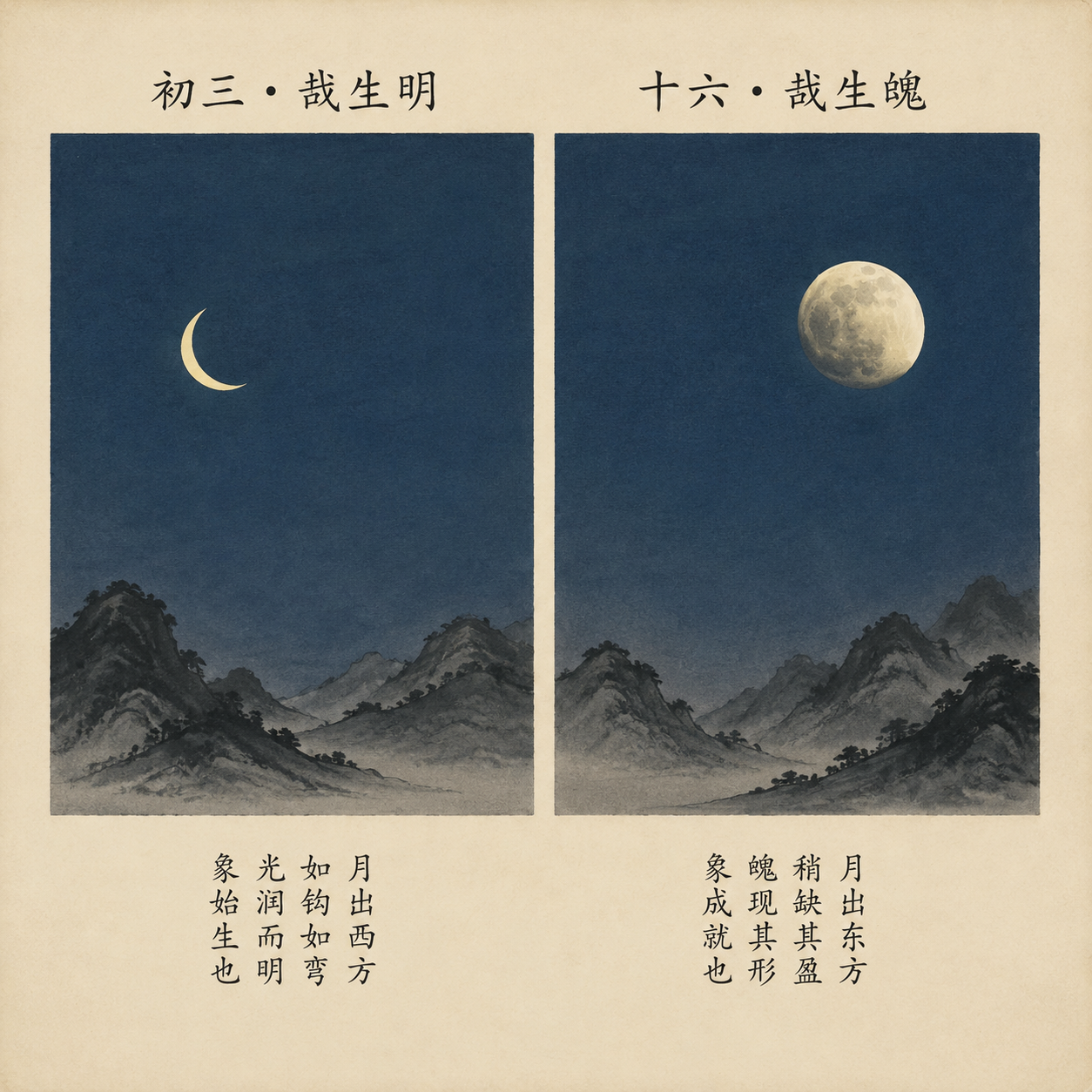 初三新月与十六残月