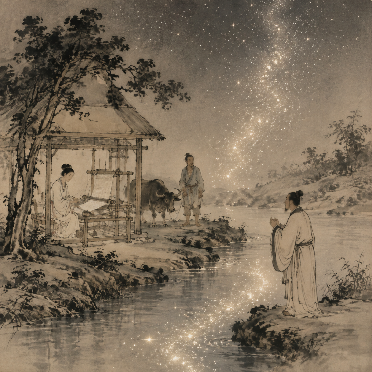 河畔织女与牛郎