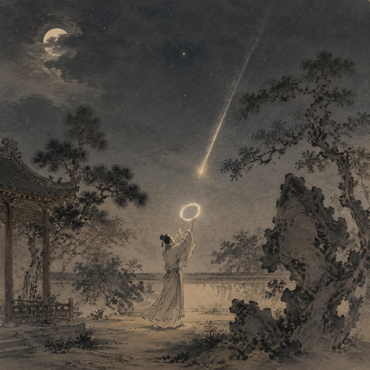 夜望星降
