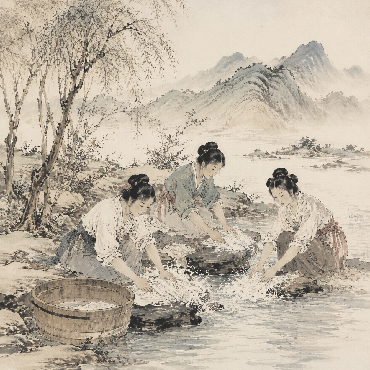 水边湔裳图