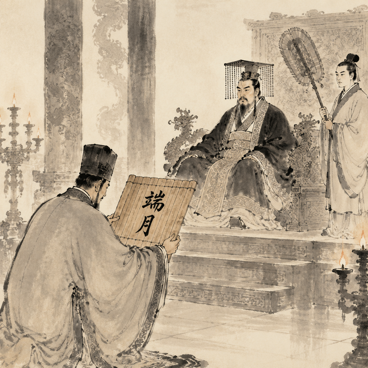 秦始皇御座前的改名诏书