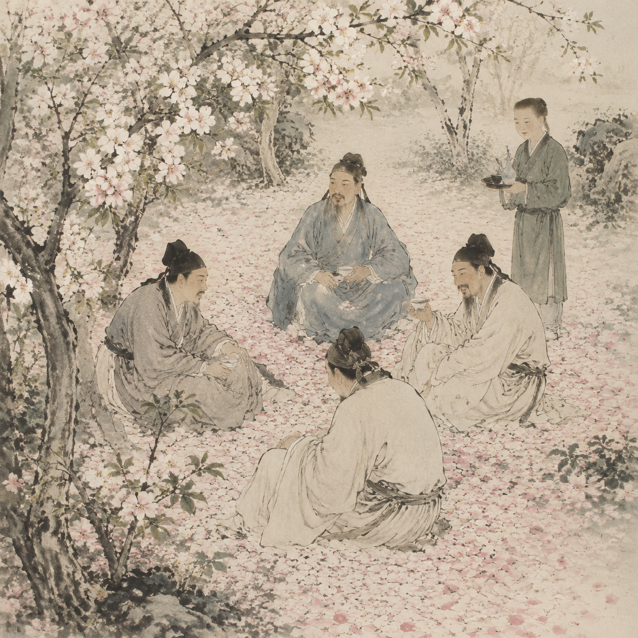 花茵宴客图