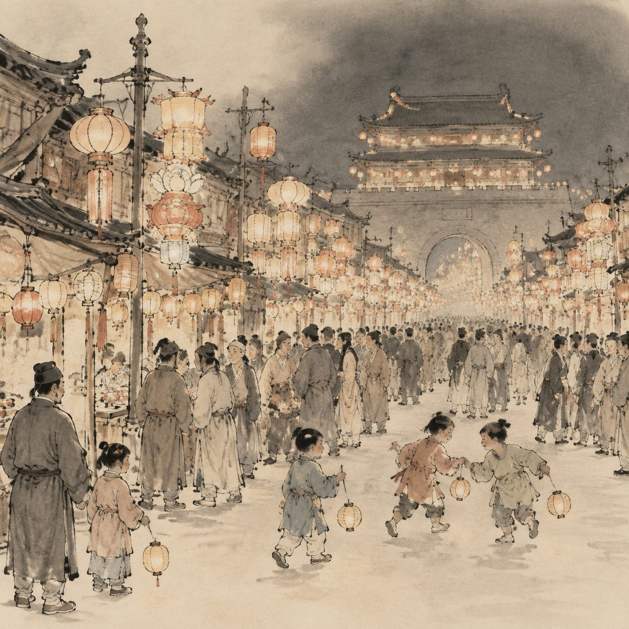 上元张灯五夜