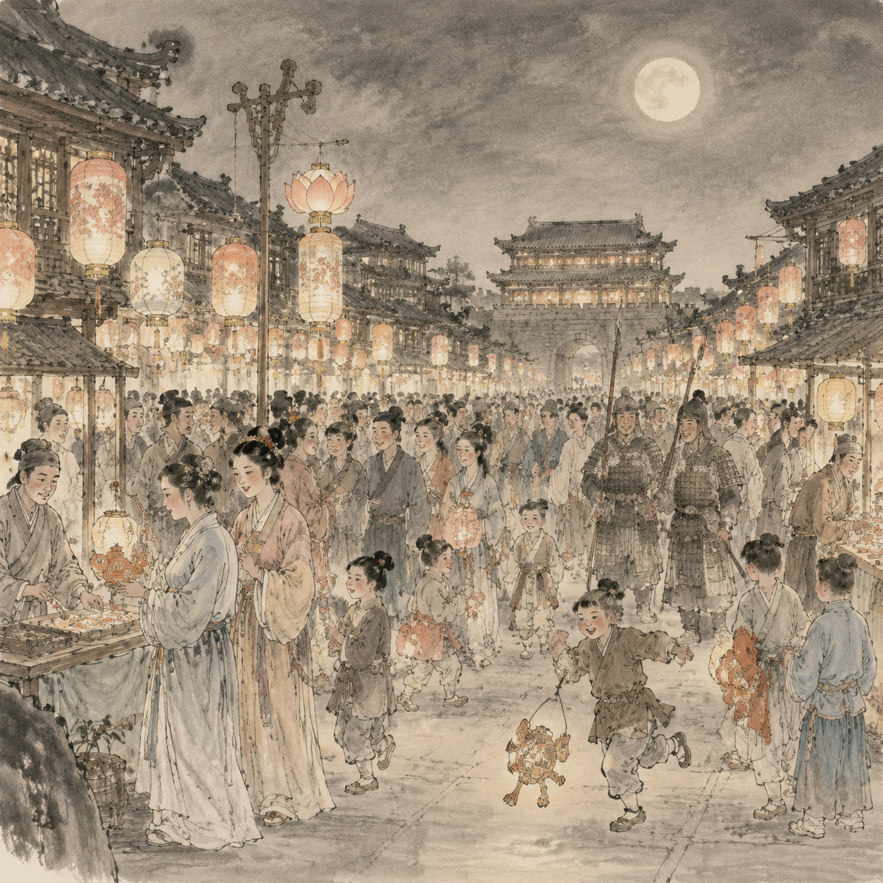 汉代元宵放夜图