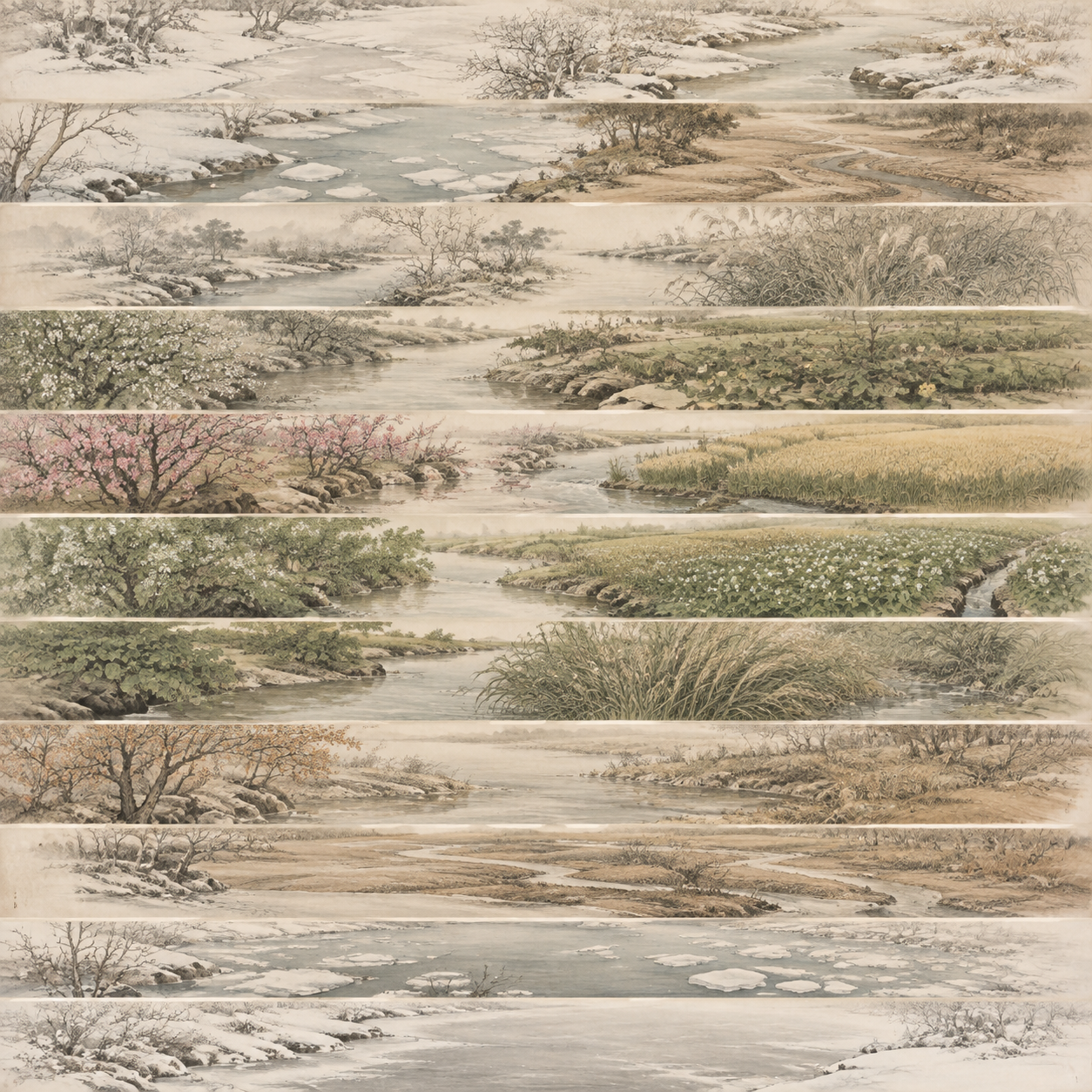 十二月水名画