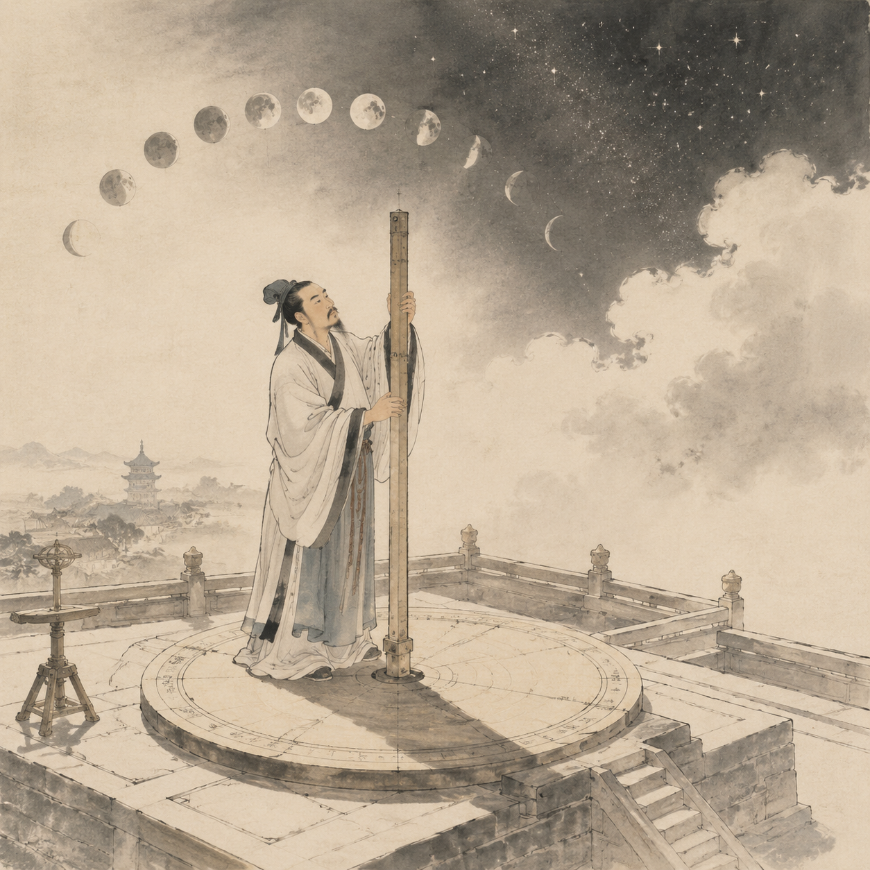 古代观星台测影