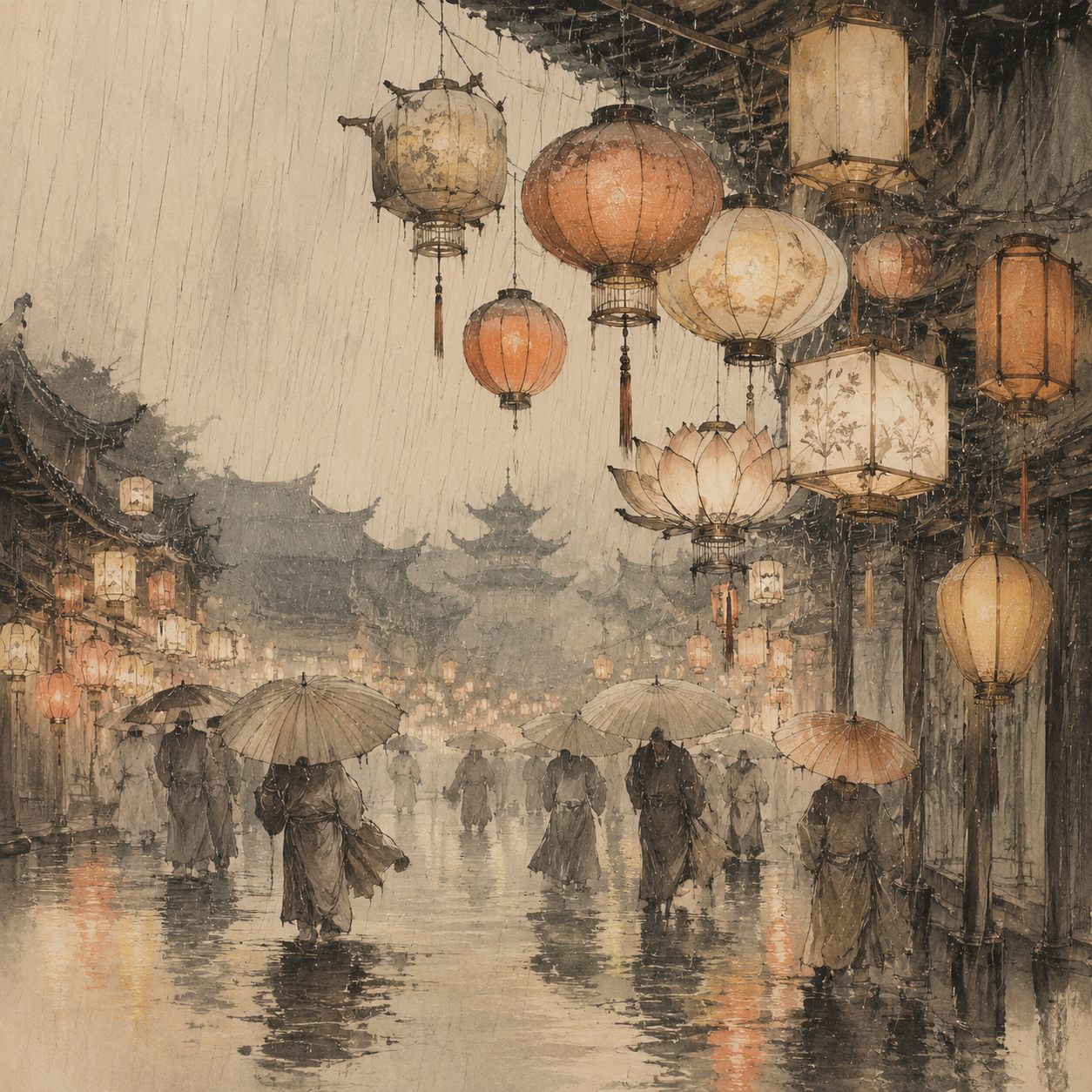 上元雨打灯
