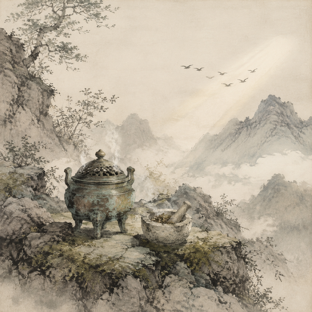 丹灶药臼空留山脚