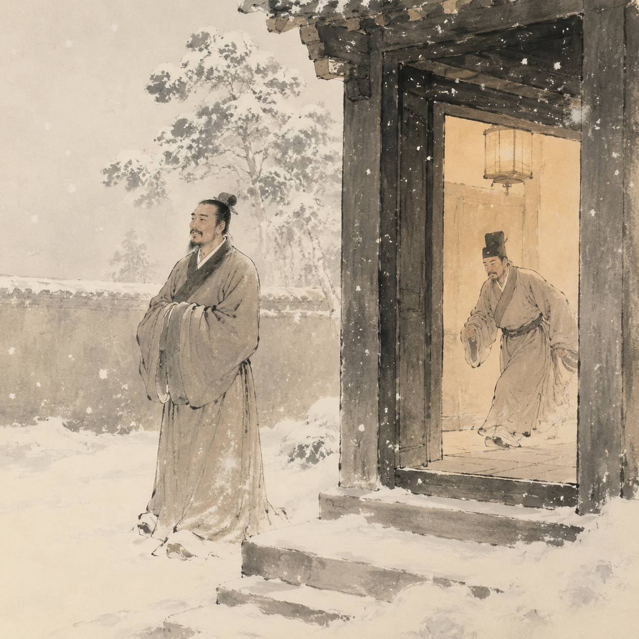 风雪夜访赵普