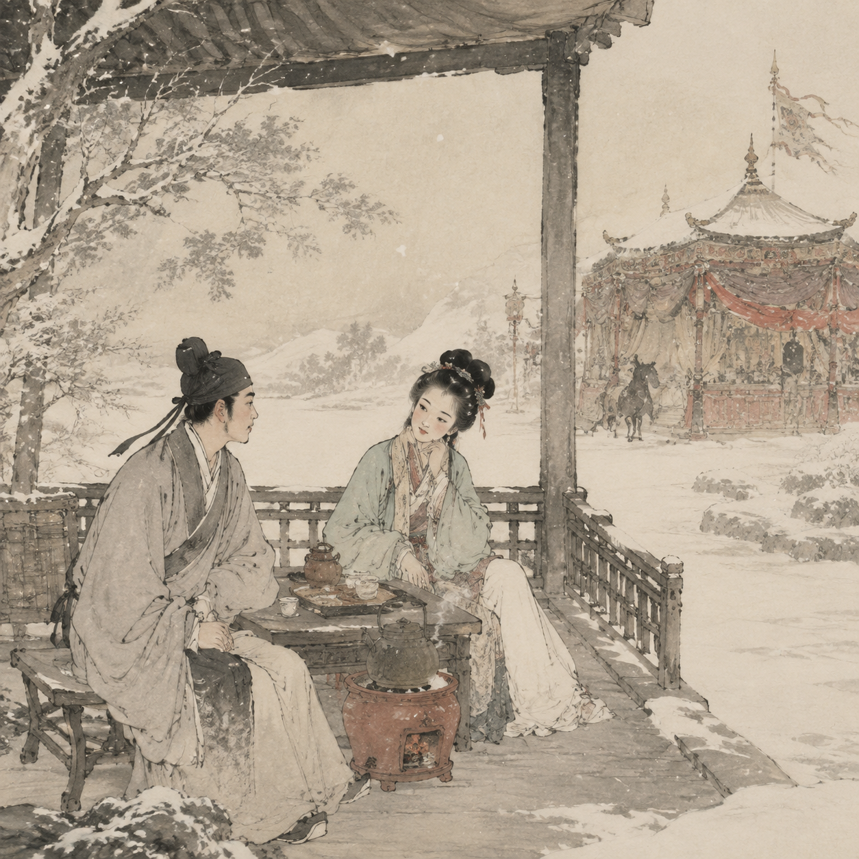 雪中煮茶