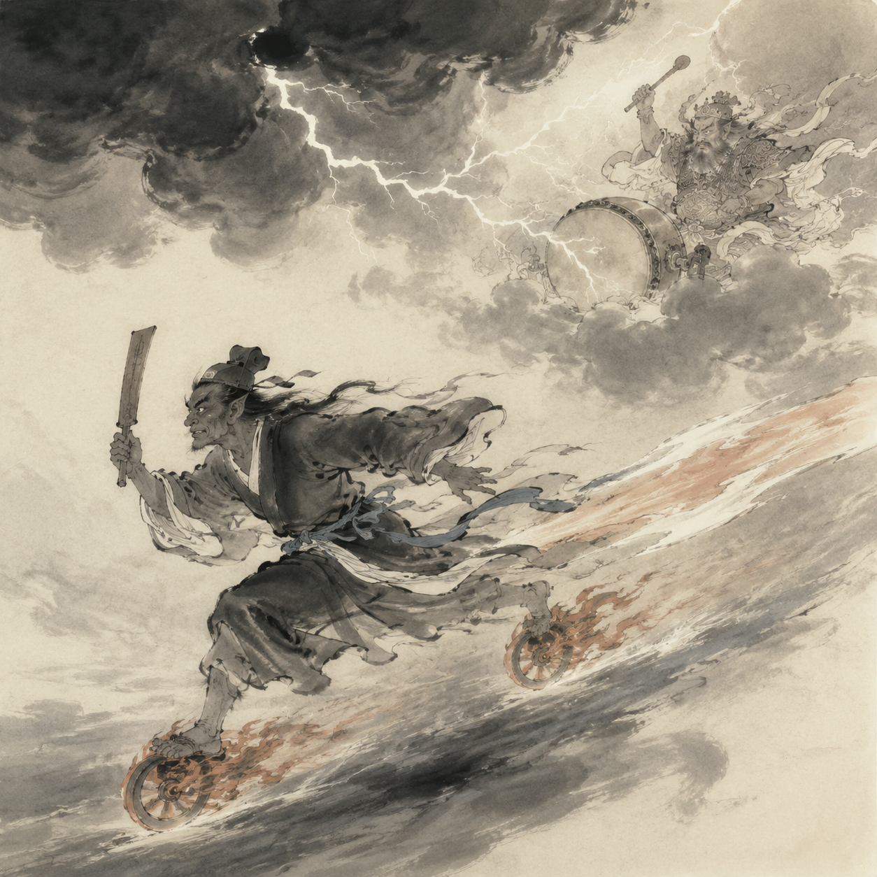 雷神身边的疾跑鬼卒
