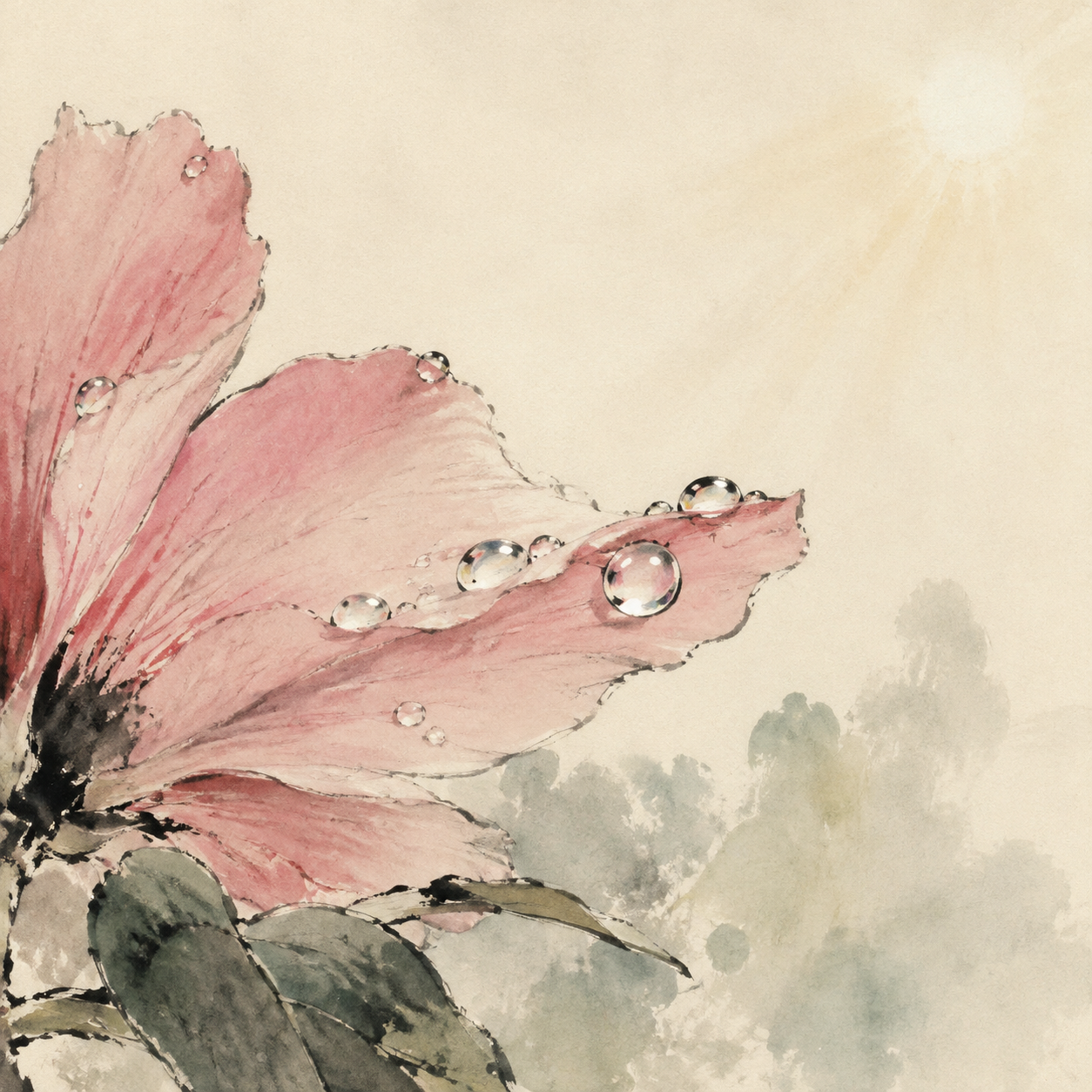 晨露润花