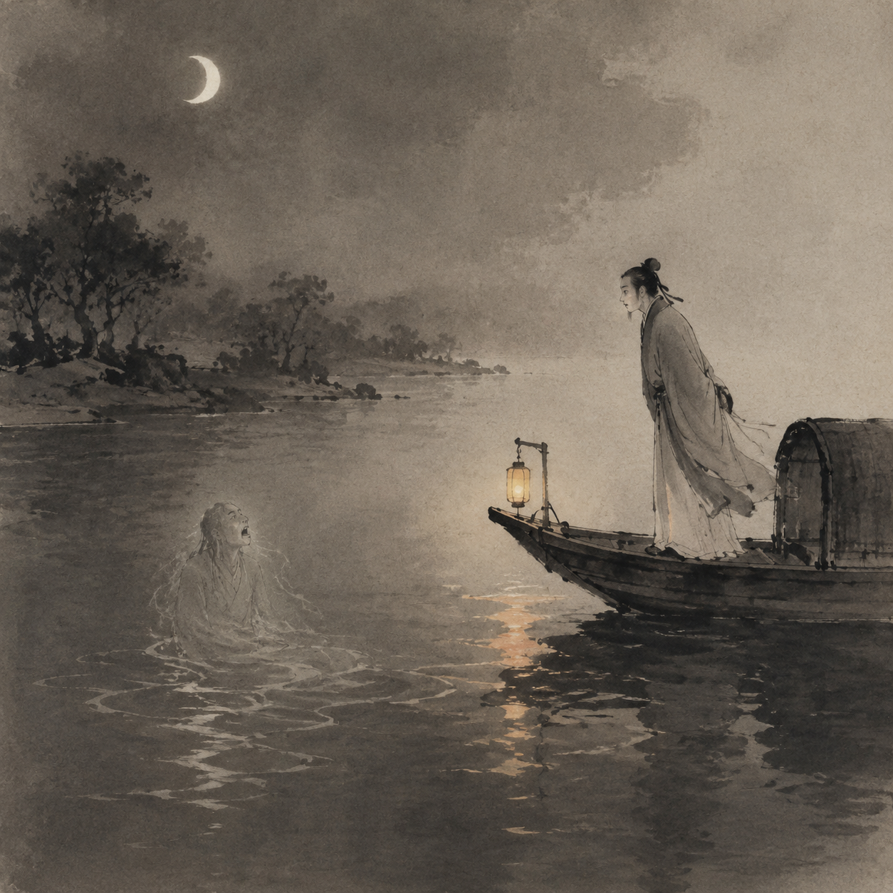 江夜鬼吟图