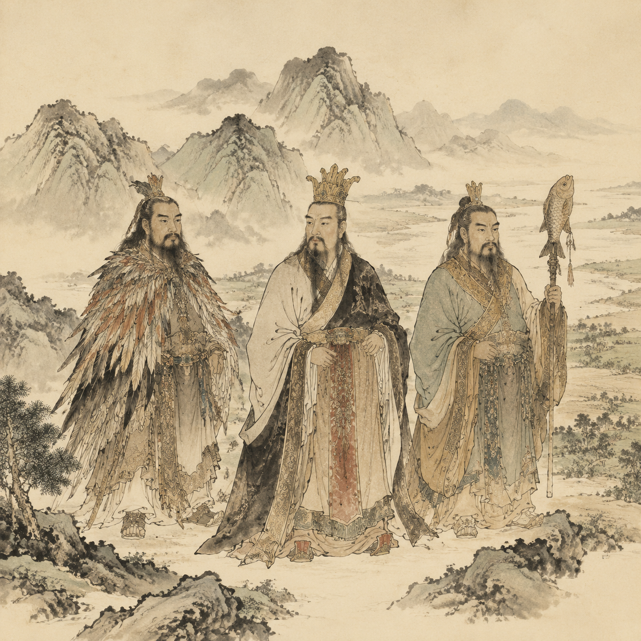古蜀三王像