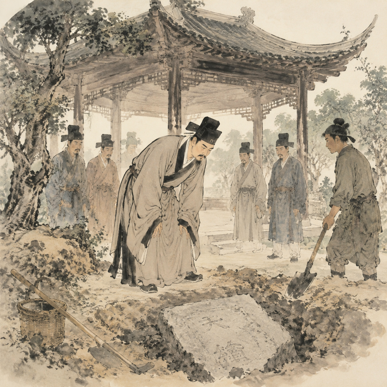 亭中出土古碑