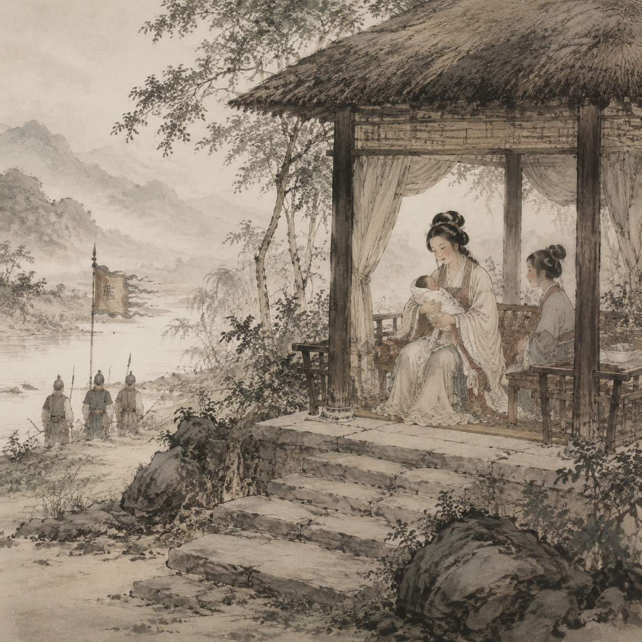 女阳亭畔诞女图