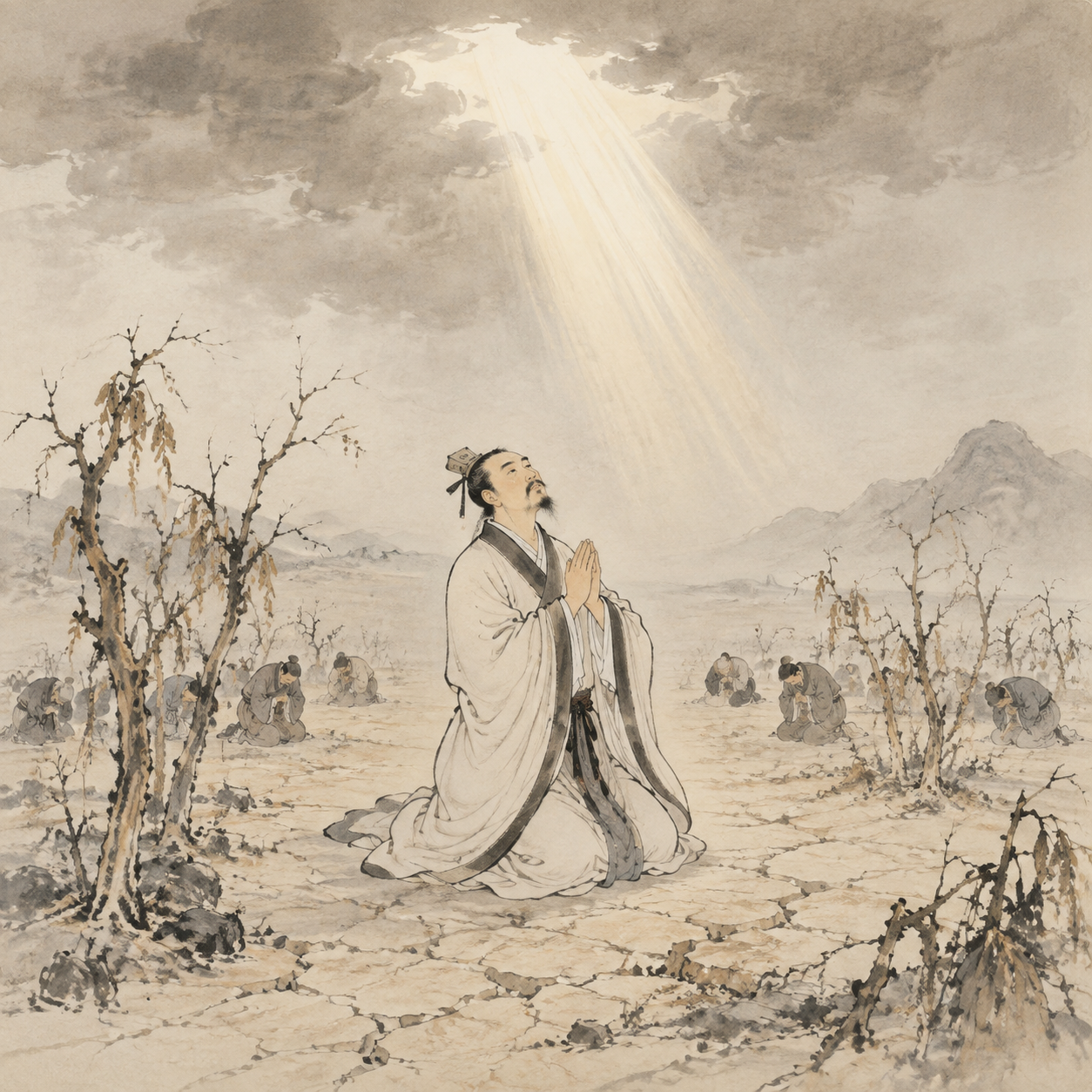 商汤桑林祈雨图