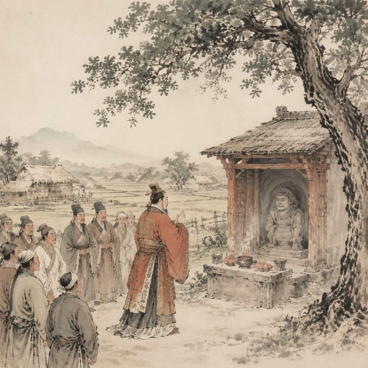 刘邦在枌榆社祈祷