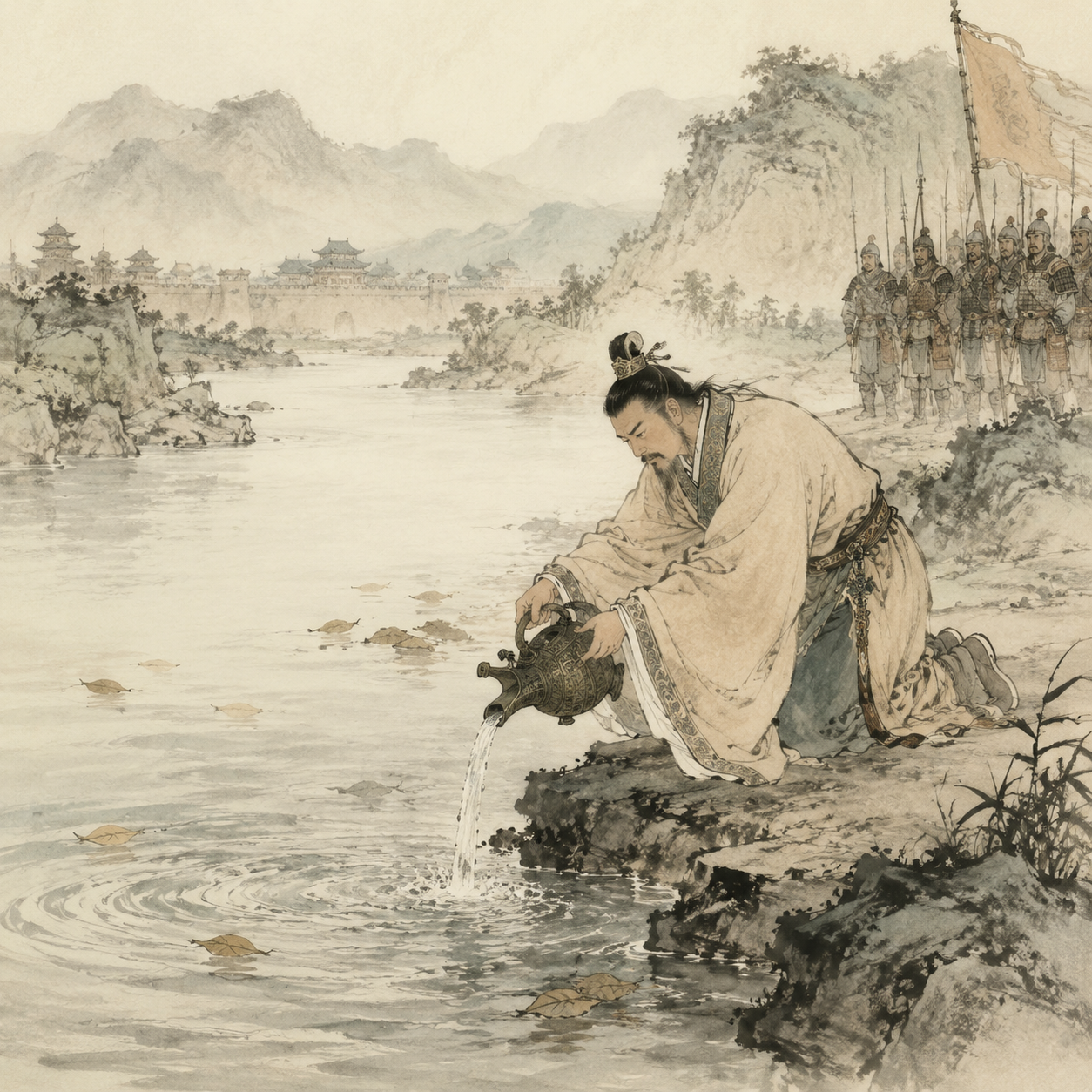 越王投酒于河