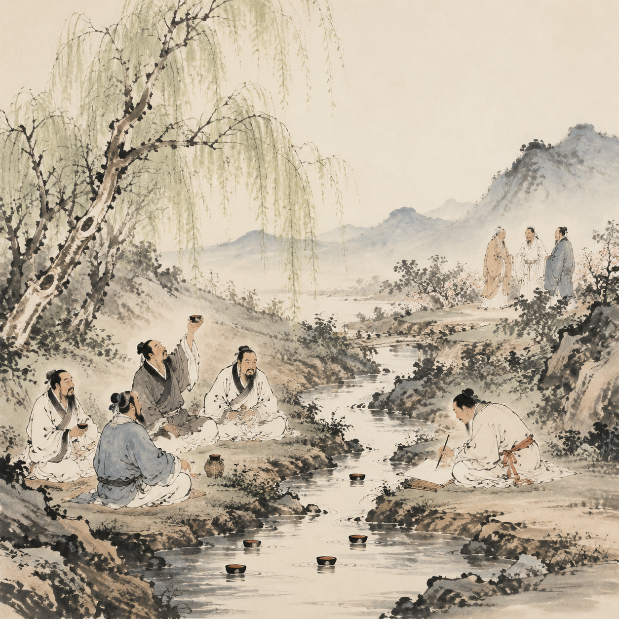 兰亭曲水流觞图