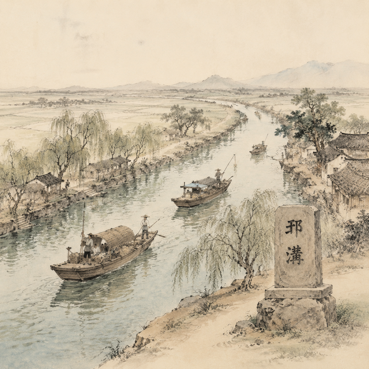 邗溝古運河示意圖