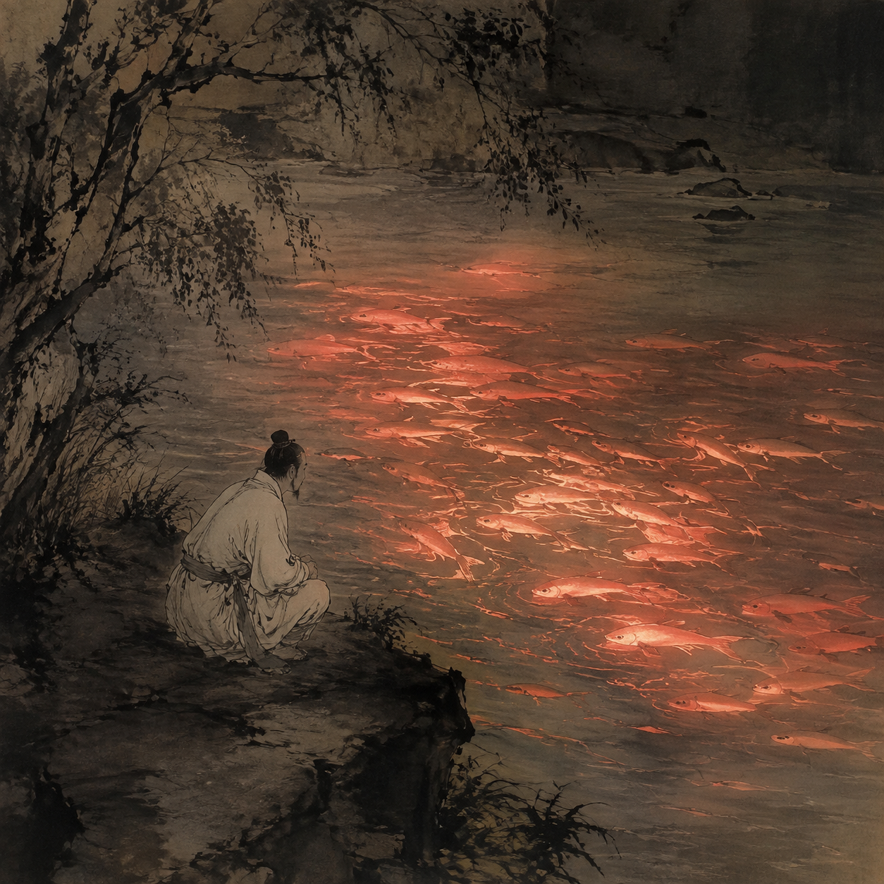 丹鱼浮水夜景
