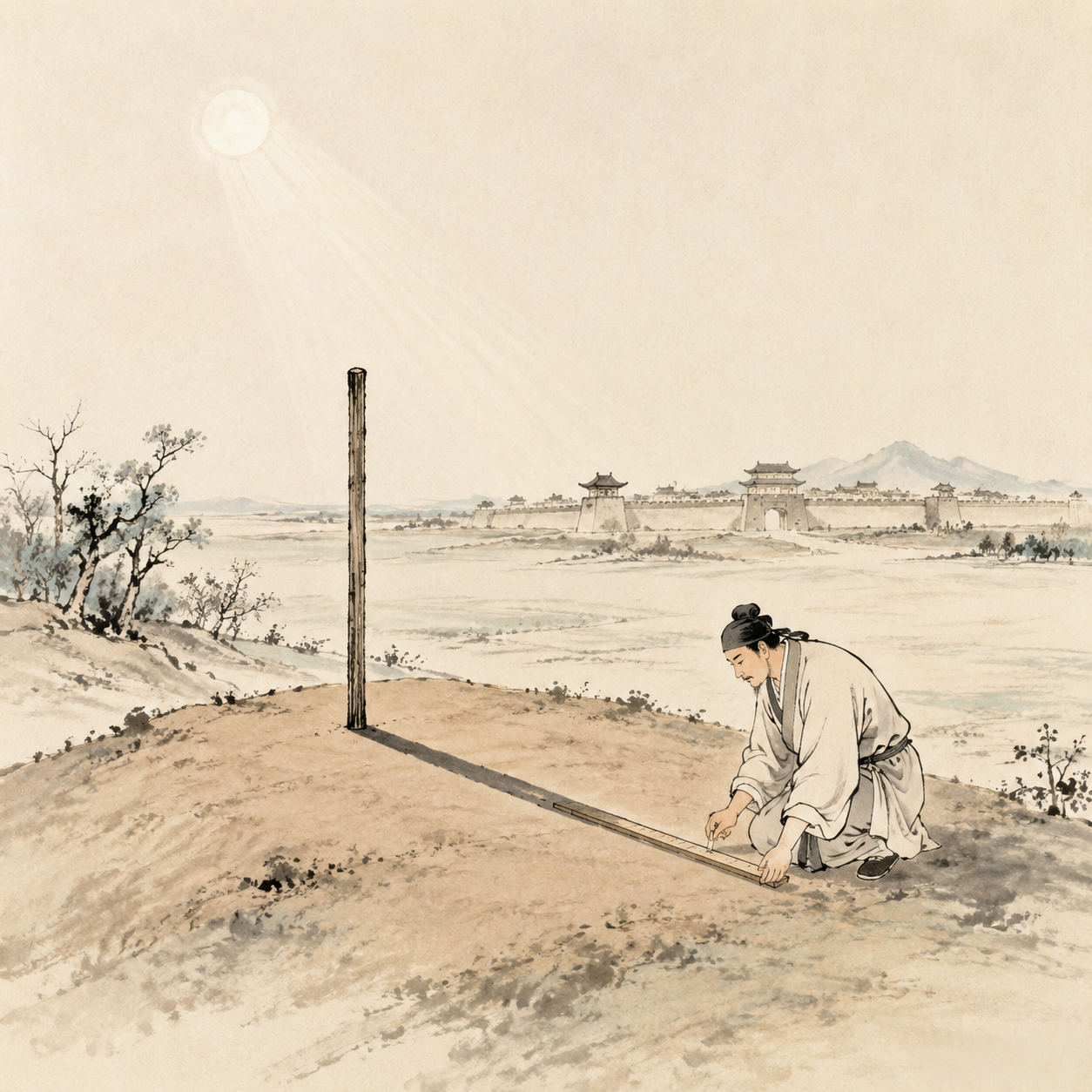 天中山日影测量图