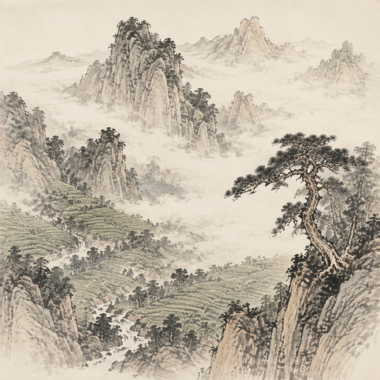 云雾缭绕的天姥山