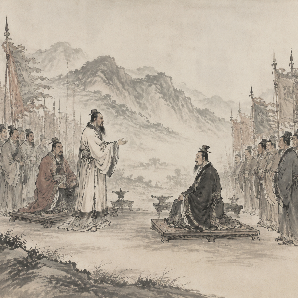 孔子与齐侯会盟想象图
