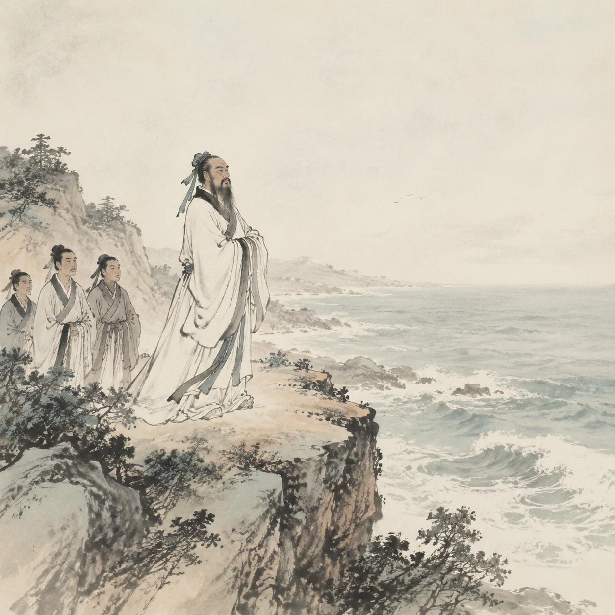 孔子登孔望山望海