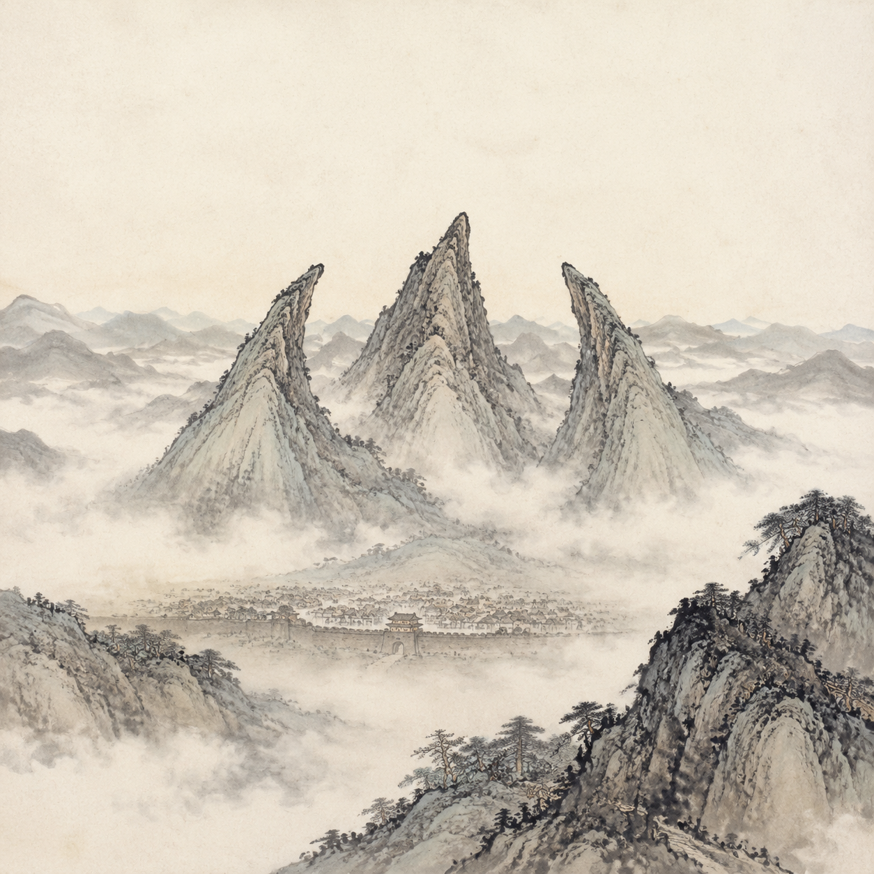 峨眉山双峰对峙