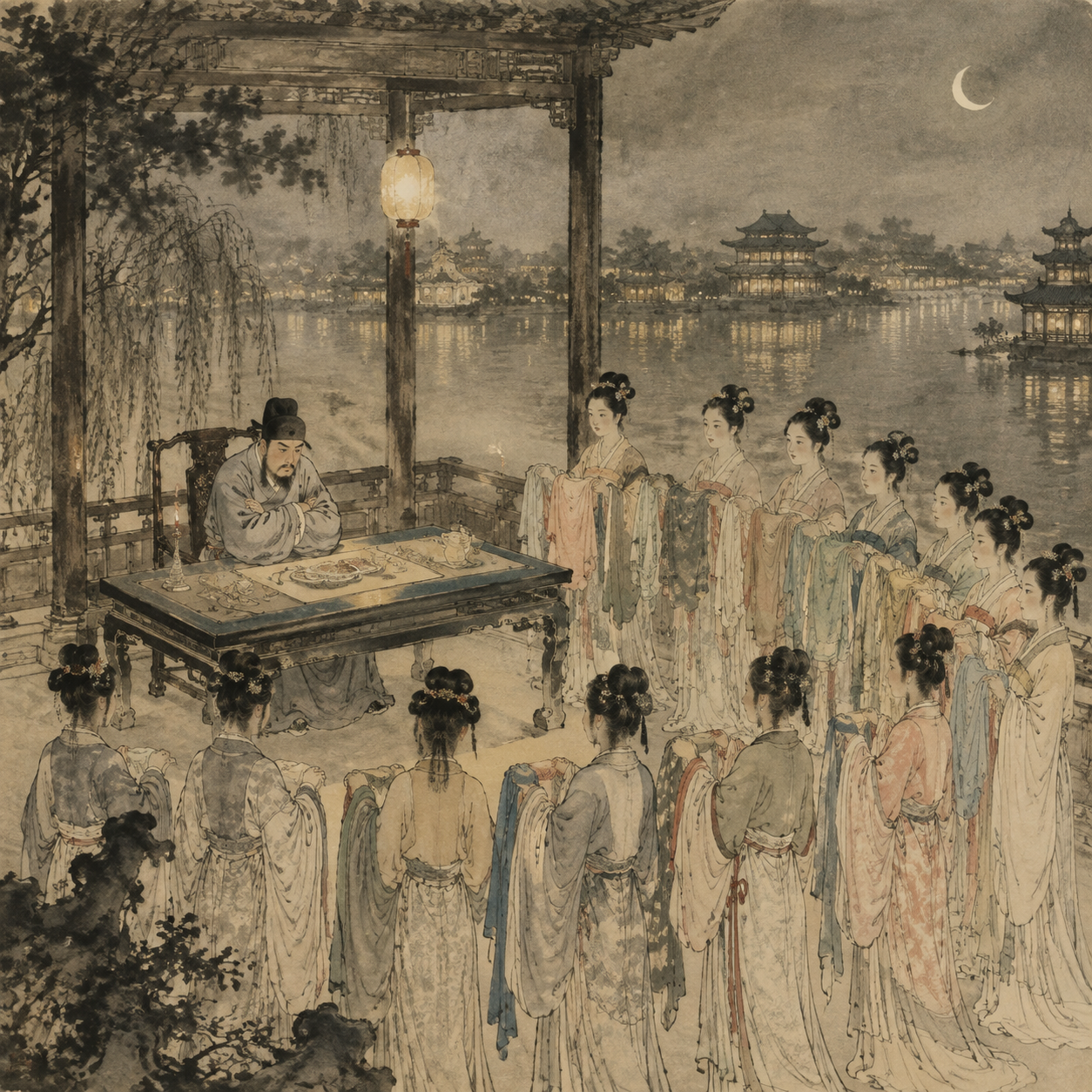曲江池夜宴图
