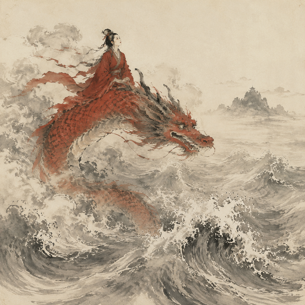 龙女从洞庭湖中现身