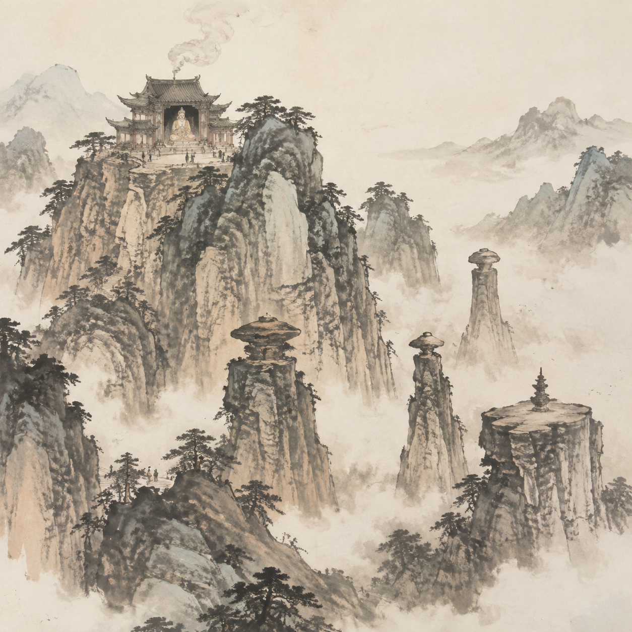 齊雲山奇峰與道觀
