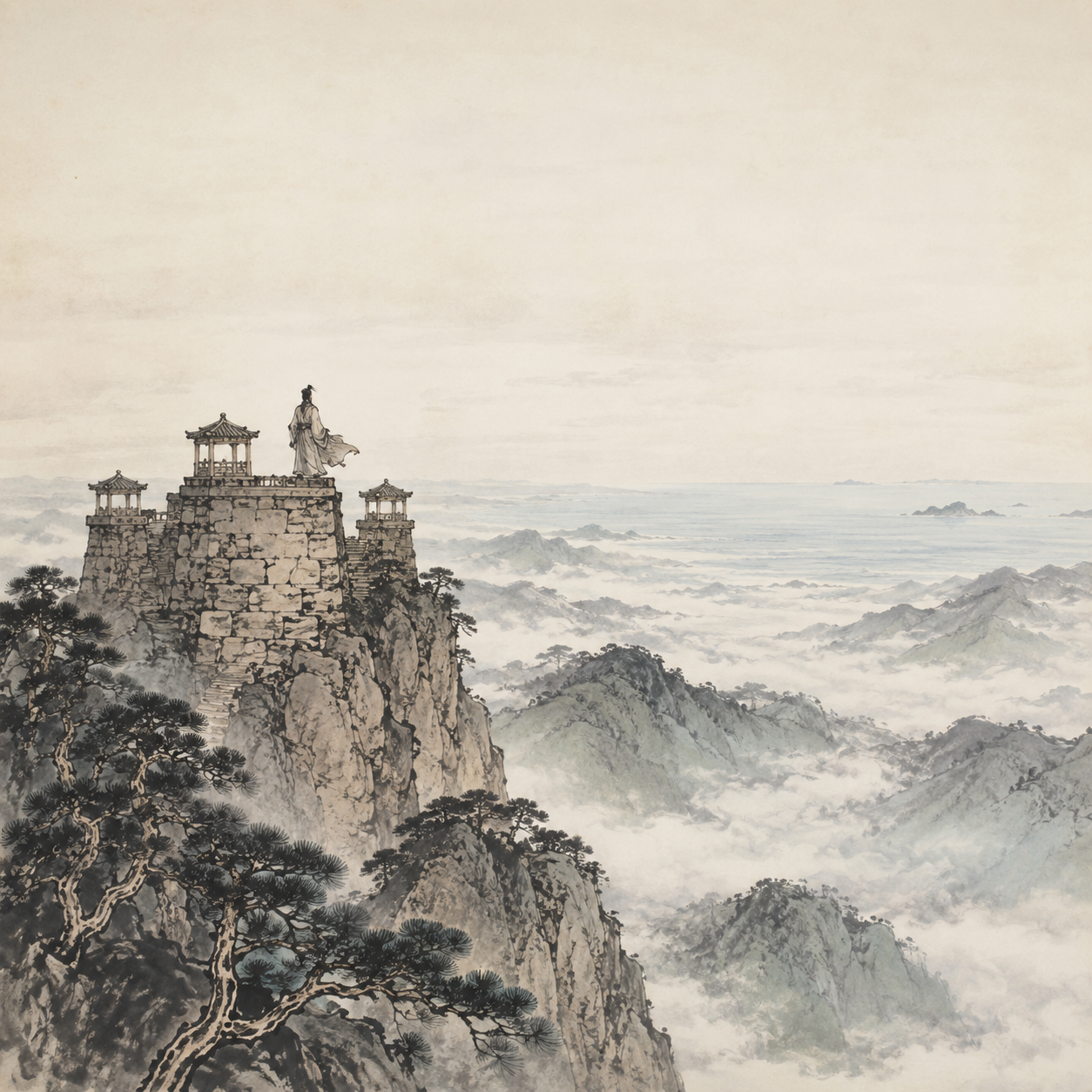 罗浮山石楼望海图