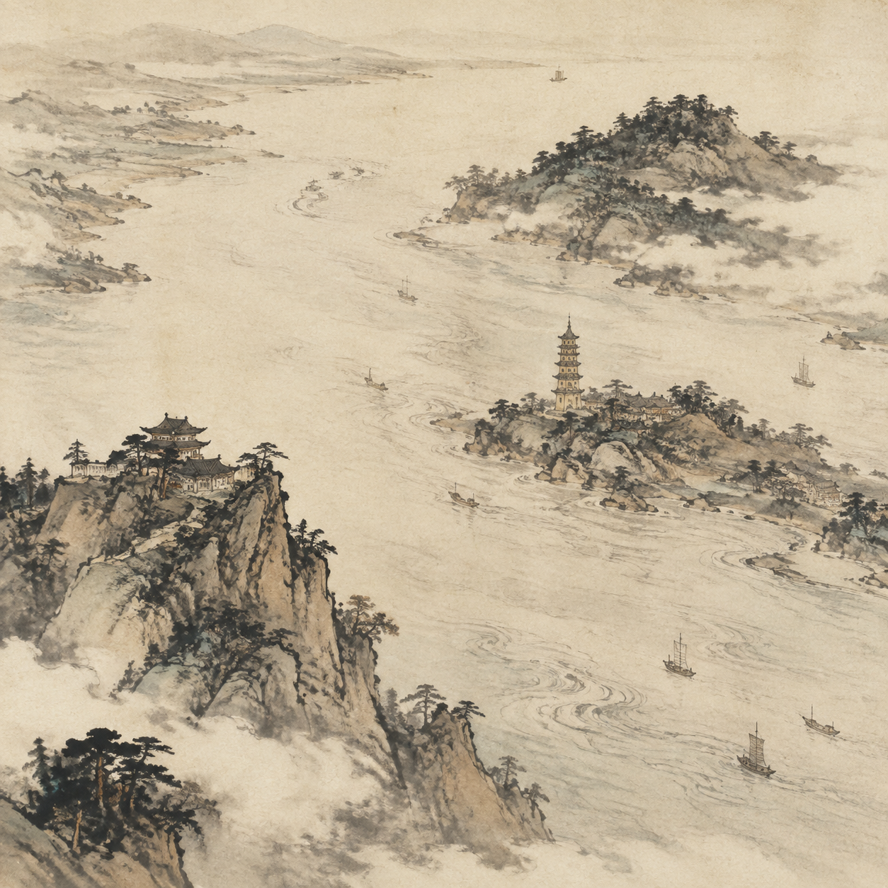 镇江三山远眺