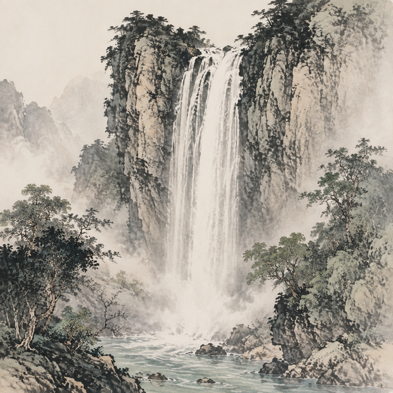 大龙湫瀑布全景