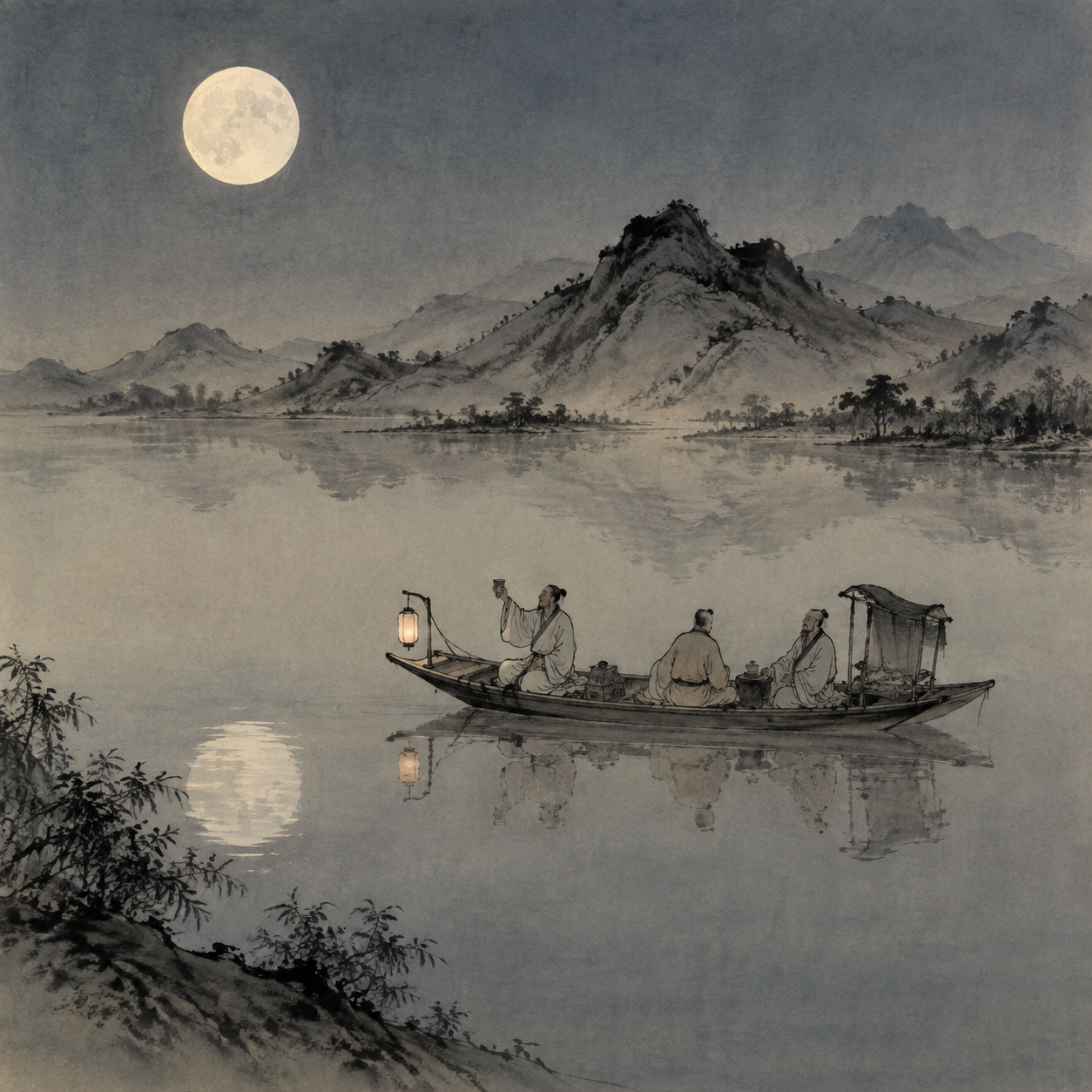 镜湖泛月