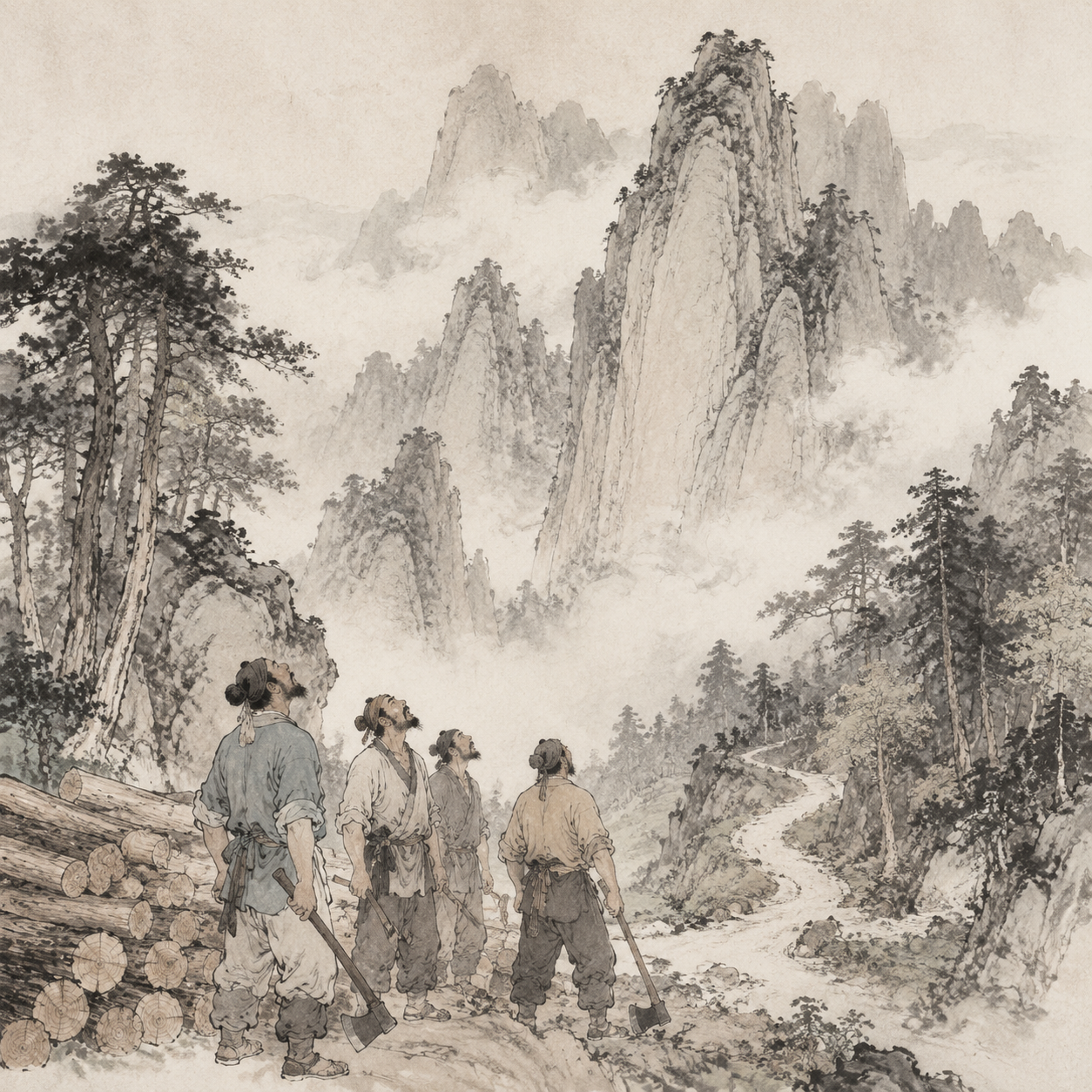 宋代伐木工人发现雁荡山