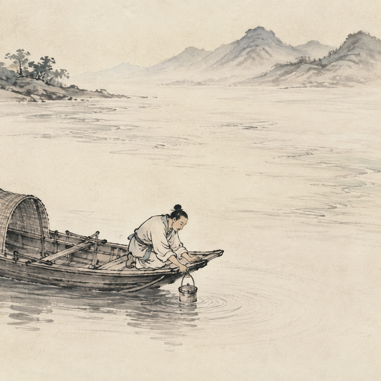 江心汲水