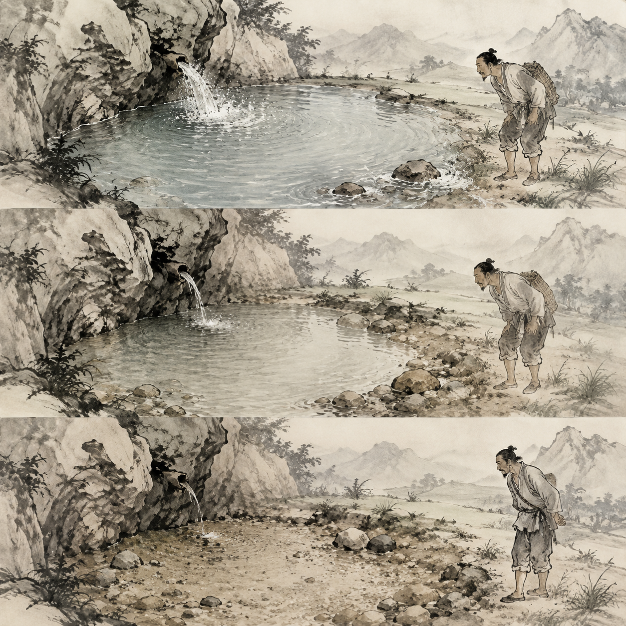 潮泉三漲三落圖