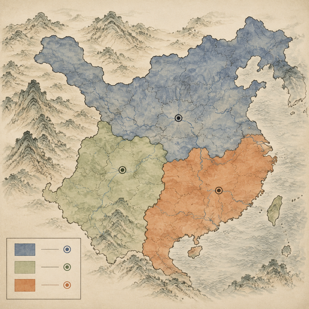 三国鼎立疆域图
