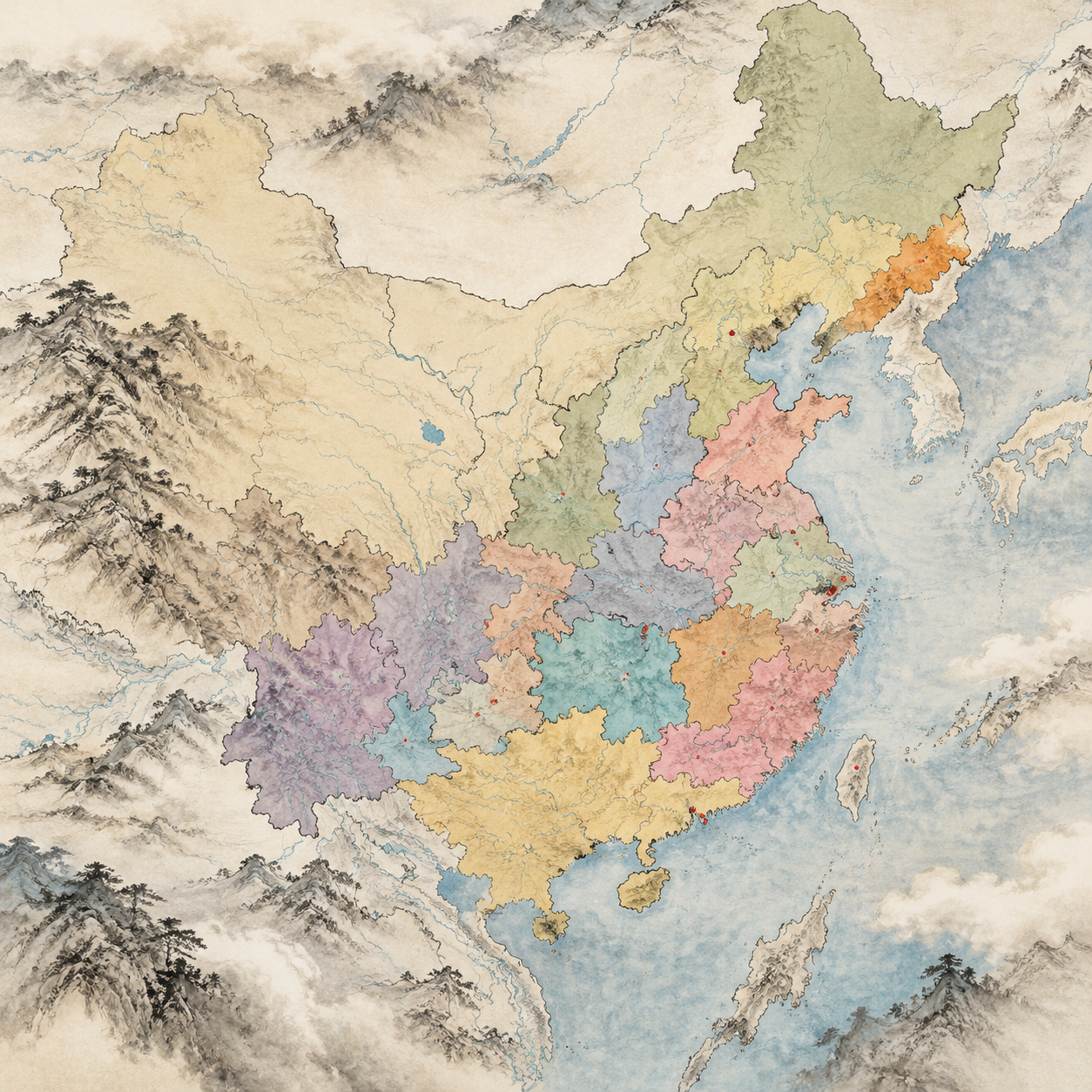 明朝地图示意