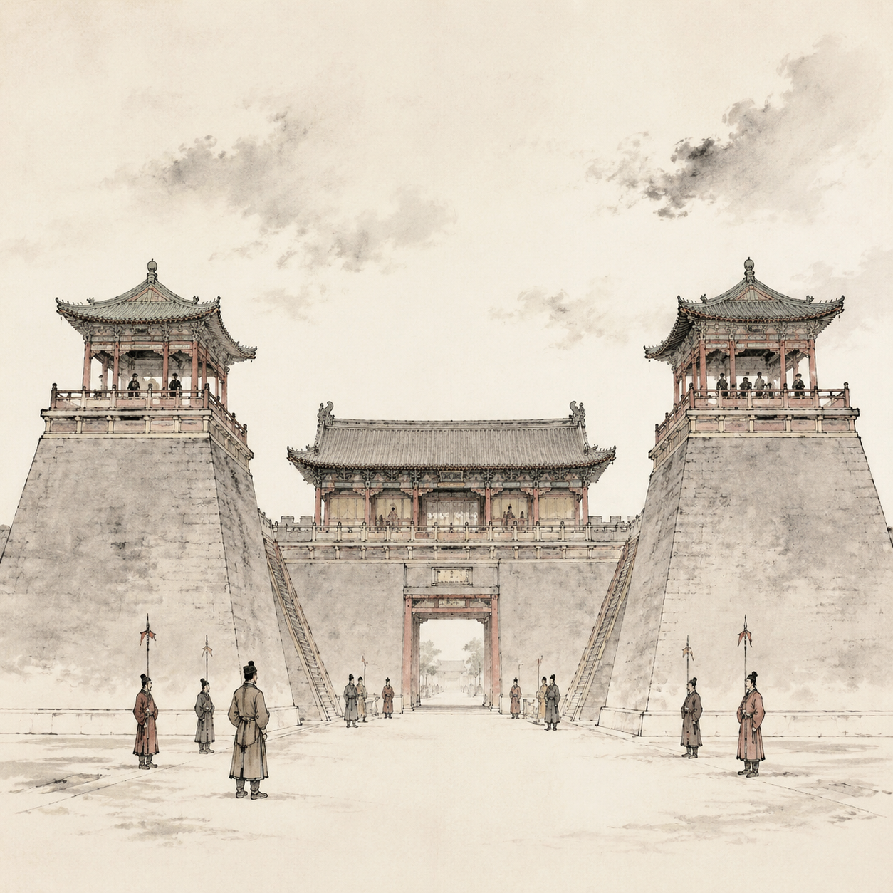 古代宫门双阙