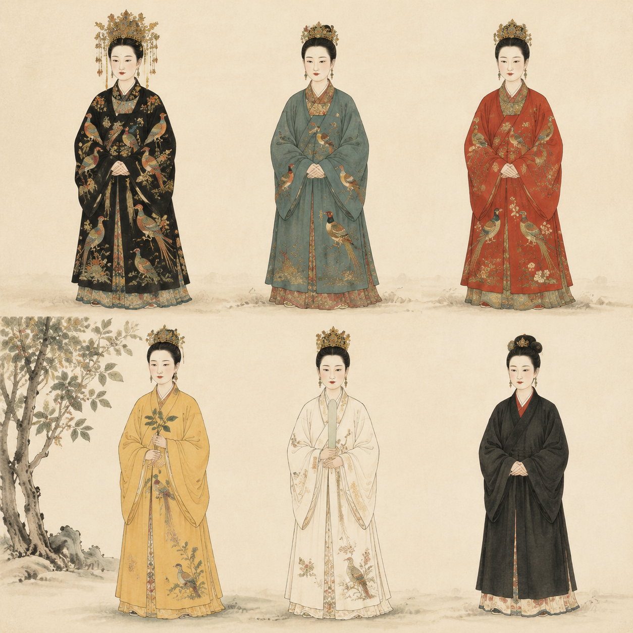 皇后六服示意图