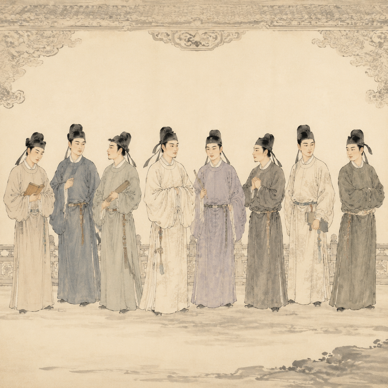 八才子列像