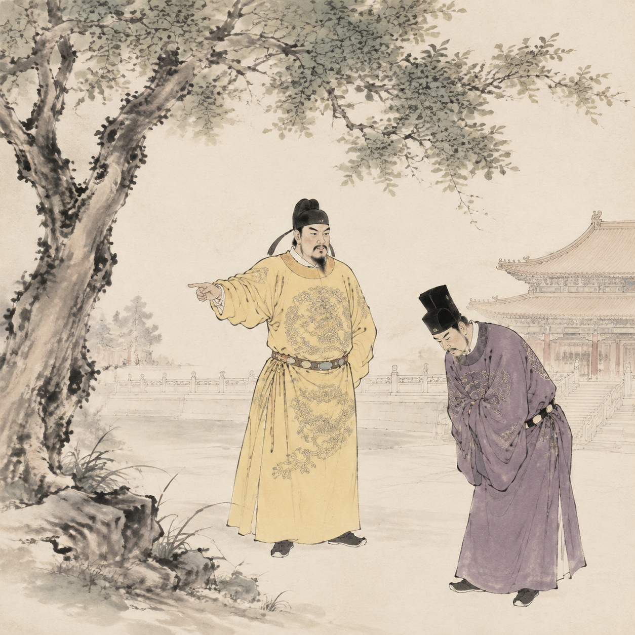太宗树下斥佞臣