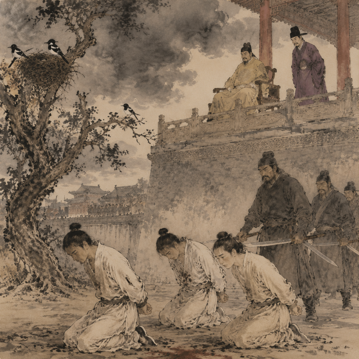 刑场悲景与谗言得势
